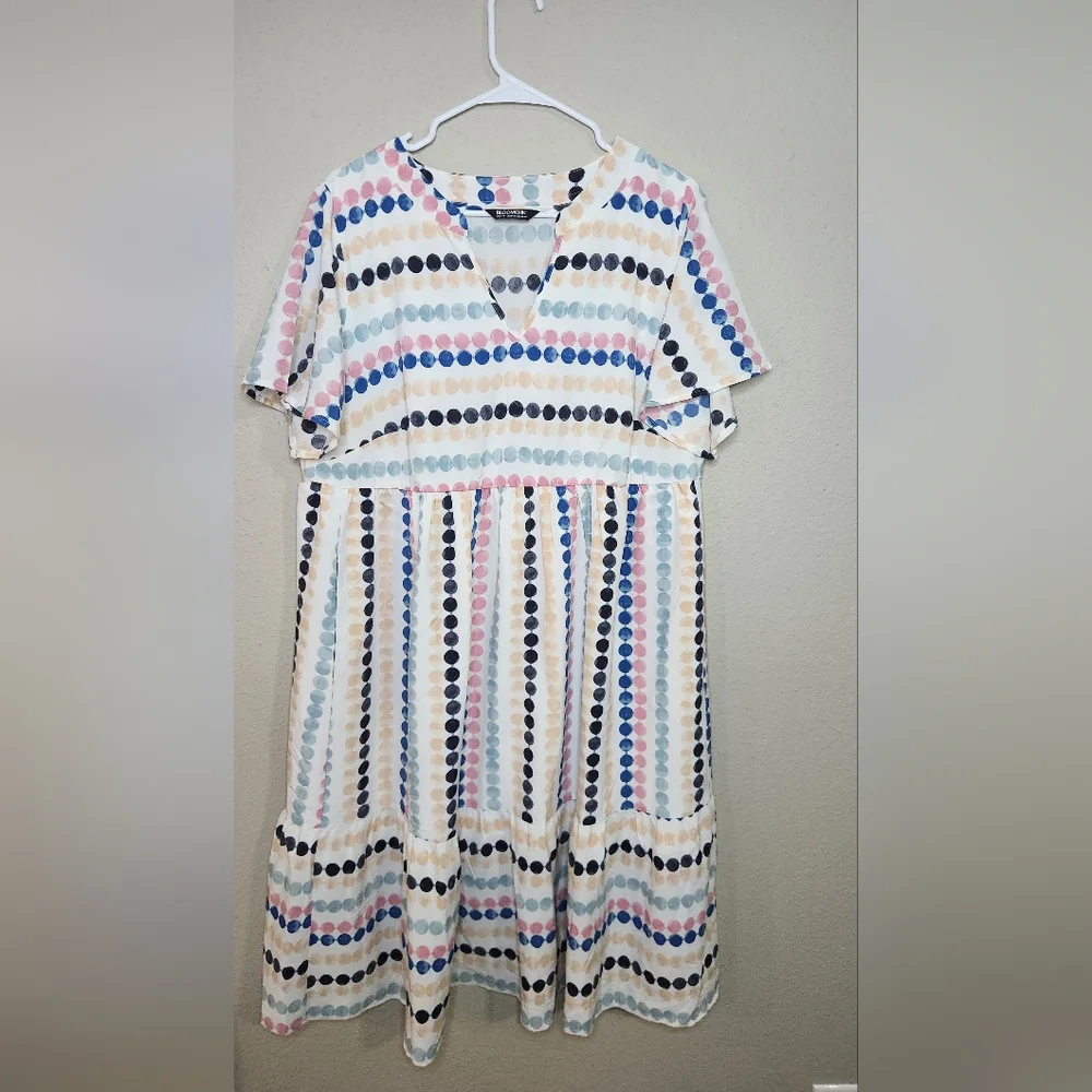 Pastel Dot Short Sleeve Easter Dress Size 14 - Picture 3 of 7